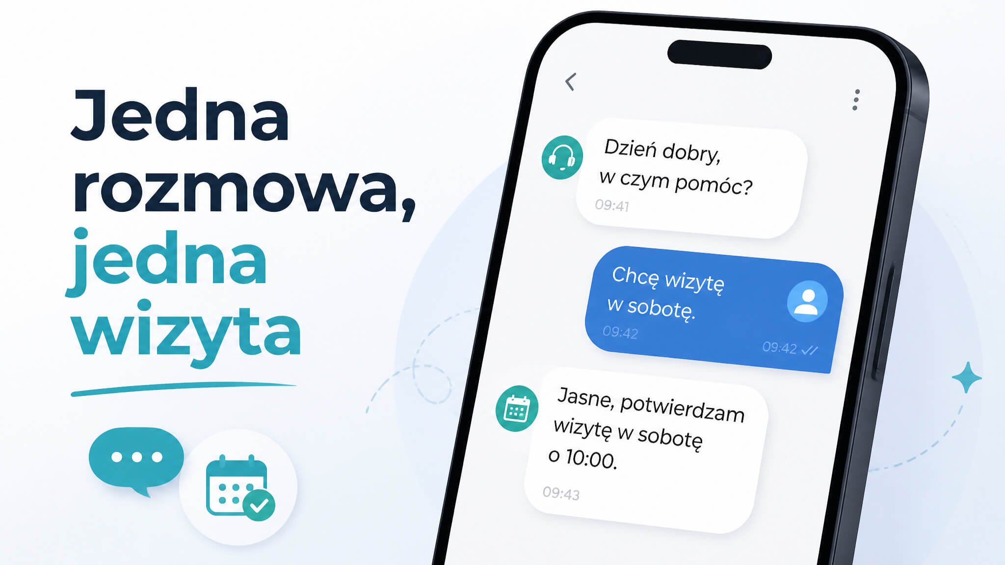 Fragment transkrypcji rozmowy z sekretarką AI umawiającą wizytę w salonie